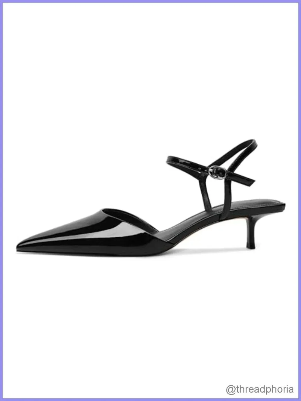 Kitten Heels for Women Pointed Toe Ankle Strap Low Heel Pumps 1.5 Inches